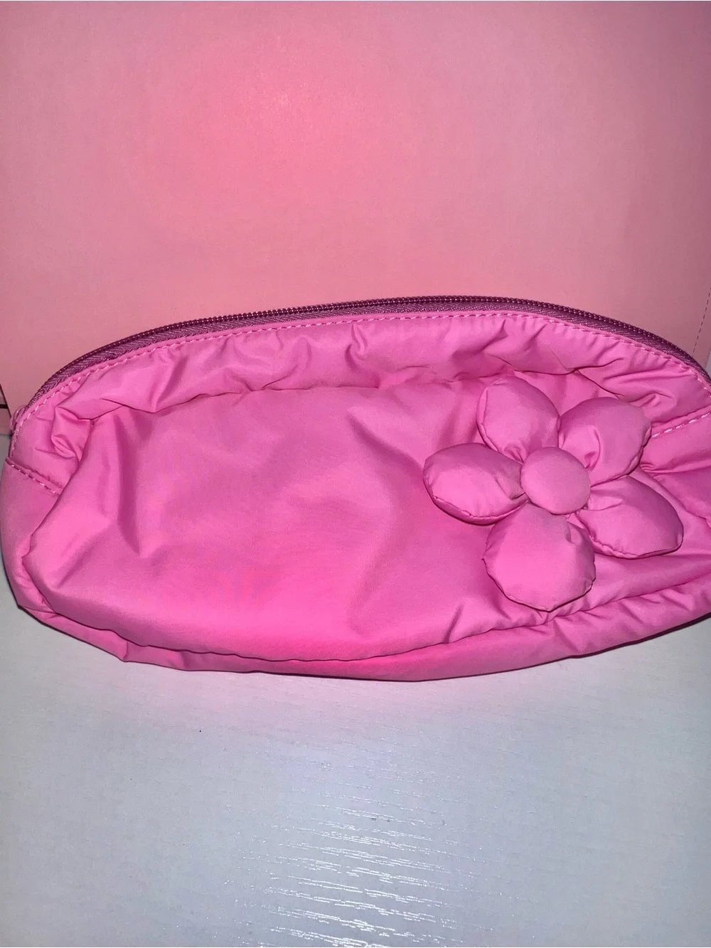 Pink Puffer pencil/ Cosmetic Bag